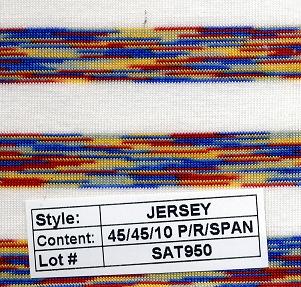 Jersey poly rayon spandex Multi Color Stripe 1/2''